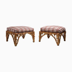 Bamboo Ottoman from Arpex, Italy, 1970s, Set of 2