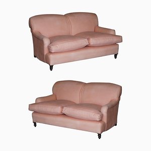 Scroll Arm 2-Seat Sofas by George Smith, Set of 2