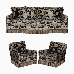 Duresta Diplomat Sofa & Sessel Set mit Versace Polsterung, 3er Set