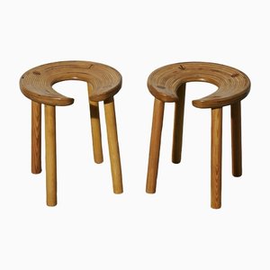 Birch Stools by Antti Nurmesniemi, Set of 2