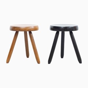 Mid-Century Modern Stools in the Style of Charlotte Perriand by Le Corbusier, Set of 2