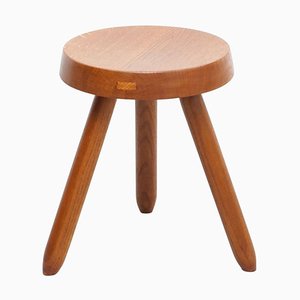 Mid-Century Modern Wood Tripod Stool in the Style of Charlotte Perriand by Le Corbusier