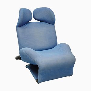 Wink 111 Armchair in Blue by Toshiyuki Kita for Cassina, 1980s