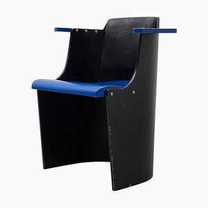 Bauhaus Style Black and Blue D61 Lounge Chair by El Lissitzky for Tecta, 1970s