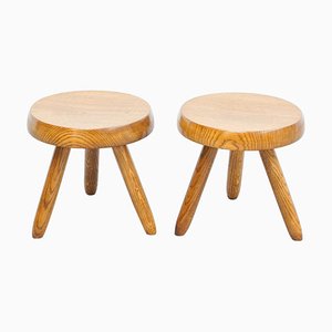 Mid-Century Modern Stools in the Style of Charlotte Perriand, Set of 2