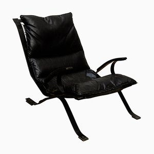 Black Leatherette Tuman Lounge Chair by Pep Bonet for Levesta, 1969s