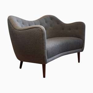 Grey Wood and Fabric 46 Sofa Couch by Finn Juhl for Design M
