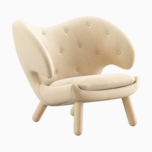 Upholstered in Wood and Fabric Pelican Chair by Finn Juhl for Design M