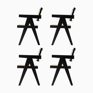 051 Capitol Complex Office Chair by Pierre Jeanneret for Cassina, Set of 4