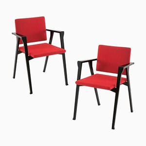 Wood and Fabric Luisa Chairs by Franco Albini for Cassina, Set of 2