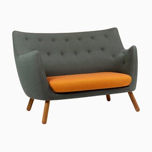 Fabric and Wood Poet Sofa by Finn Juhl for Design M