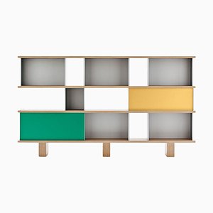 Wood and Aluminium Nuage Shelving Unit by Charlotte Perriand for Cassina