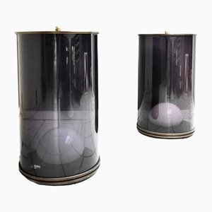 Light Columns in Brass and Acrylic Glass, Set of 2