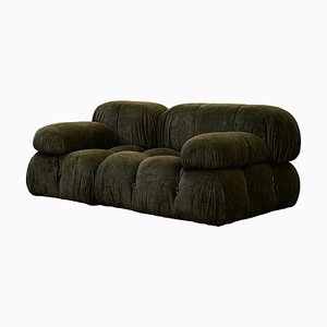 Set of Green Linen Velvet Camaleonda Sofa by Mario Bellini for B&B Italia, 1972