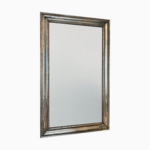 Espejo francés en forma de hoja de plata con marco grabado, años 20
