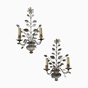 Wall Sconces with Flowers and Urns from Maison Baguès, Set of 2