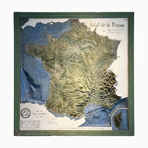 Mapa en relieve de Francia, 1934