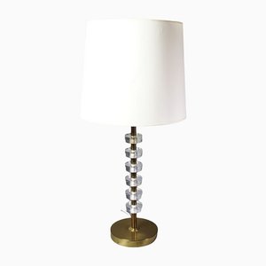 Scandinavian Modern Brass and Acrylic Glass Table Lamp in the Style of Carl Fagerlund