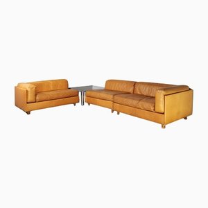 Modular Sofa in Cognac Leather from Stilwood, 1970s, Set of 3