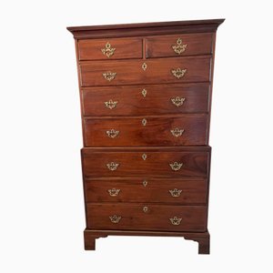 Antique George III Mahogany Highboy Chest of Drawers