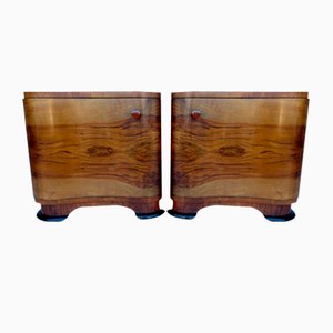 Art Deco Bedside Tables, Set of 2