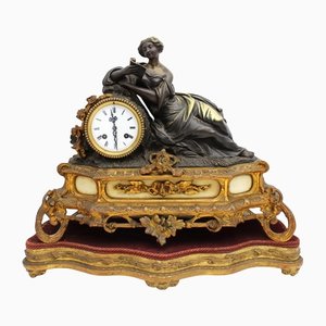 Napoleon III Pendulum Clock in Gilt Bronze, 19th Century