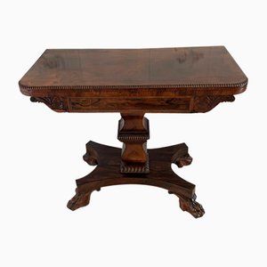 Mesa de juegos William IV antigua de palisandro