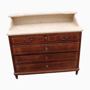 Mahogany Washstand With Brown Marble Top, 1900s