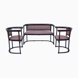 Art Nouveau Chairs and Sofa by Josef Hoffmann for Thonet, Set of 3