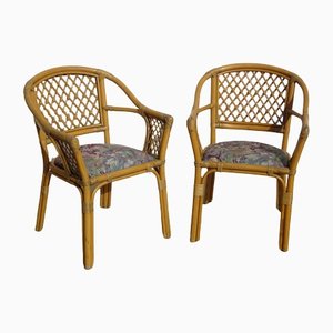 Upcycled Rattan Armchairs & Coffee Table, 1980s , Set of 3