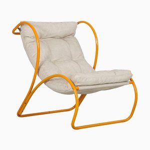 Italian Yellow Lounge Chair in the Style of Gae Aulenti, 1960s