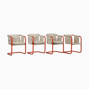 Poltrone cantilever nello stile di Gae Aulenti, Italia, anni '60, set di 4