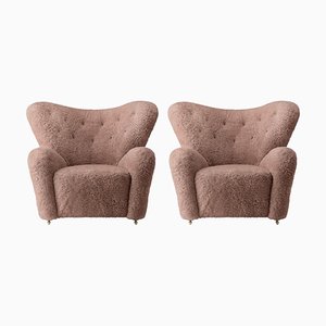 Sahara Sheepskin The Tired Man Lounge Chair from by Lassen, Set of 2