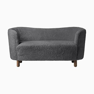 Anthracite Sheepskin and Smoked Oak Mingle Sofa from by Lassen