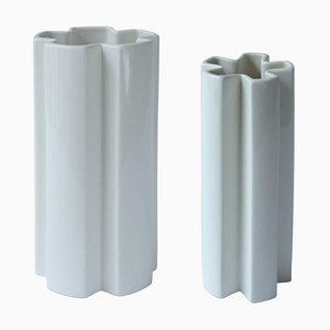 White Ceramic Kyo Star Vases by Mazo Design, Set of 2