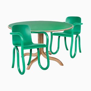 Chaises et Table de Salle à Manger Spectrum Kolho Vertes par Made by Choice, Set de 3