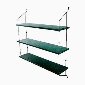 Green Indio Marble and Black Steel Morse Shelf by Ox Denmarq
