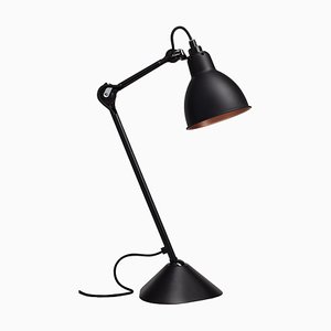 Lámpara de mesa Gras N ° 205 en negro y cobre de Bernard-Albin Gras