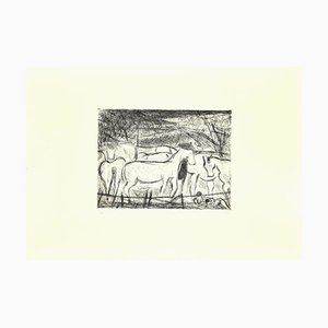 Nazareno Gattamenata, Horses in the Corral, Original Radierung auf Papier, 1985
