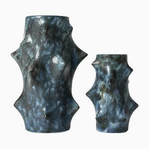 Stoneware Vases by Knud Basse, Set of 2