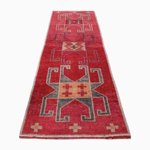 Vintage Turkish Hand-Knotted Oushak Wool Runner