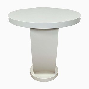 Art Deco Style Side Table in White Matte Lacquer