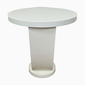 Tavolino in stile Art Déco laccato bianco opaco