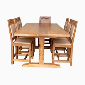 Dining Table and Chairs by Derek Slater (Lizard Man or Fish Man of the Yorkshire Critters), Set of 8