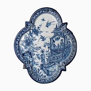 Zinn-Glasierte Plakette im Stil von Old Dutch Delftware
