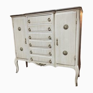 Marble Top Breakfront Painted Chest of Drawers