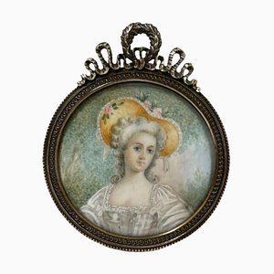 Miniature Antique Portrait Frame in Bronze