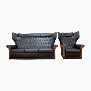 Mid-Century Settee & Chair, Set of 2