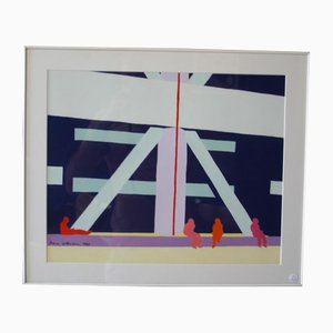 Pierre Wittmann, Townscape in Denver, 1982, Acrylic on Canvas