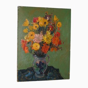 Pierre Wittmann, Bouquet of Flowers, 20th-Century, Oil on Canvas